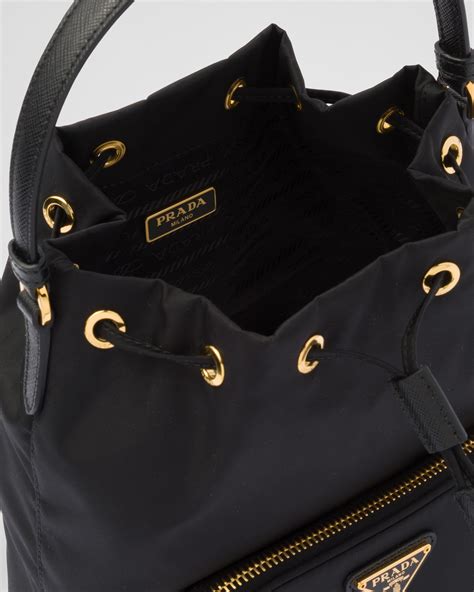 prada padded bucket bag|Prada duet re nylon bag.